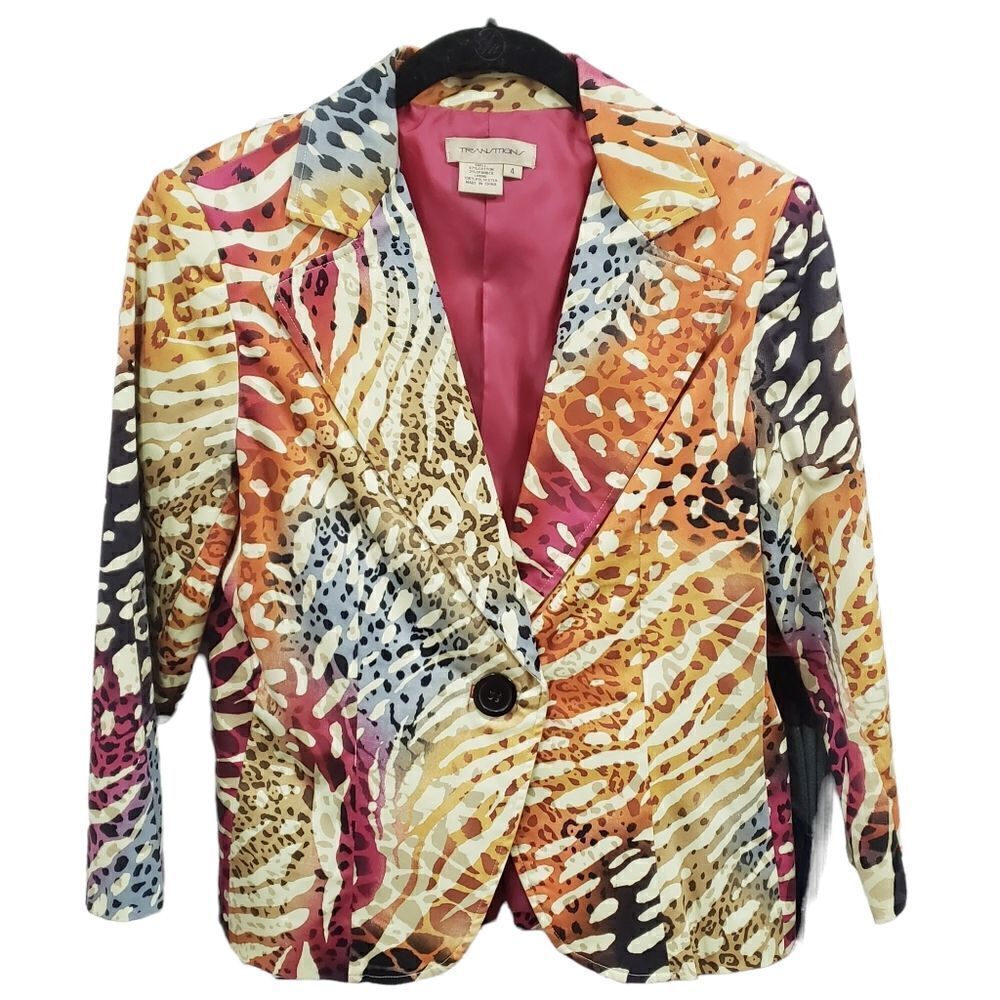 Transitions Multicolored Blazer Size 4